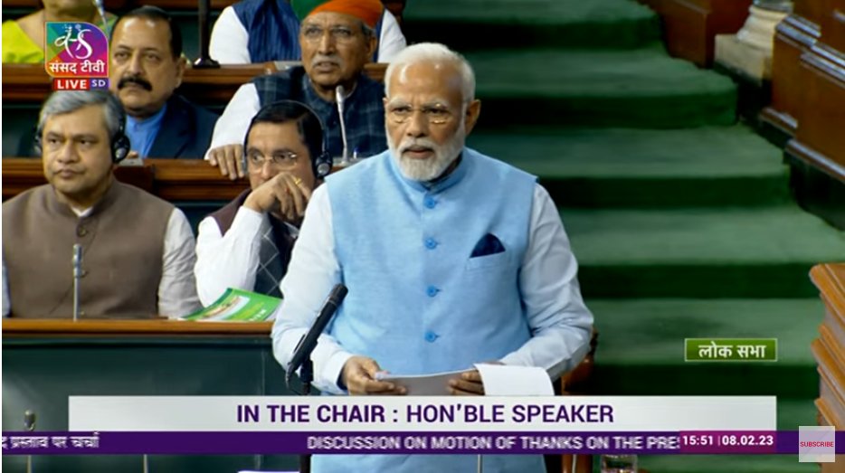 PM Narendra Modi speaks in Lok Sabha
