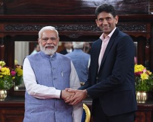 Prime Minister Narendra Modi with former cricketer Venkatesh Prasad