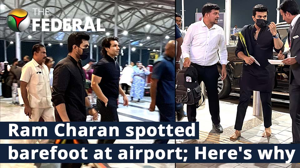 Oscars 2023: Ram Charan walks barefoot at the airport