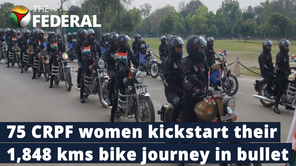75 CRPF women bikers on an 1,848 km expedition reach Agra