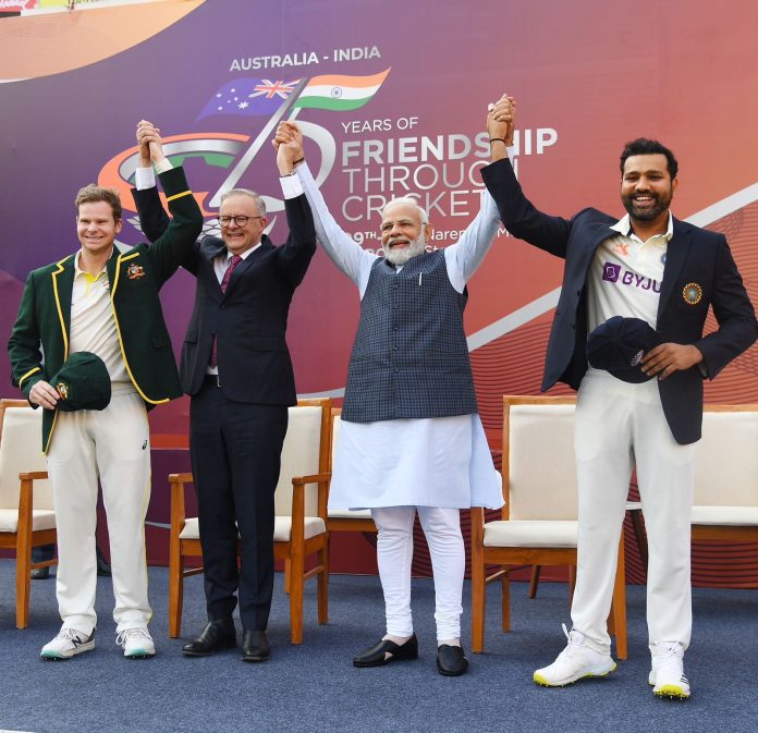 India vs Australia Test Ahmedabad Narendra Modi Anthony Albanese