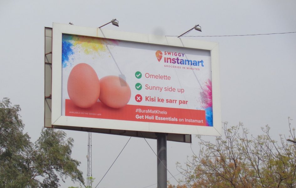 Swiggy takes down egg billboard for Holi after online backlash