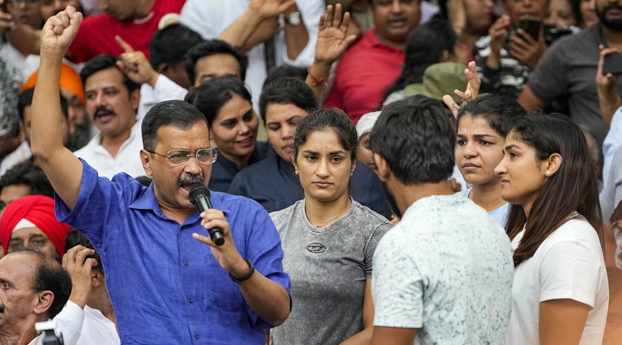 Wrestlers allege torture, say no food, water at protest site; Kejriwal extends support