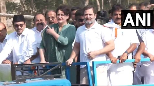 Rahul visits Wayanad for first time after disqualification, holds massive road show