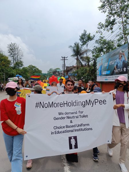 A march of the queer community in Assam to demand their rights