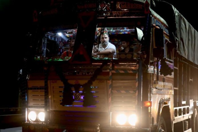 Rahul Gandhi, truck ride