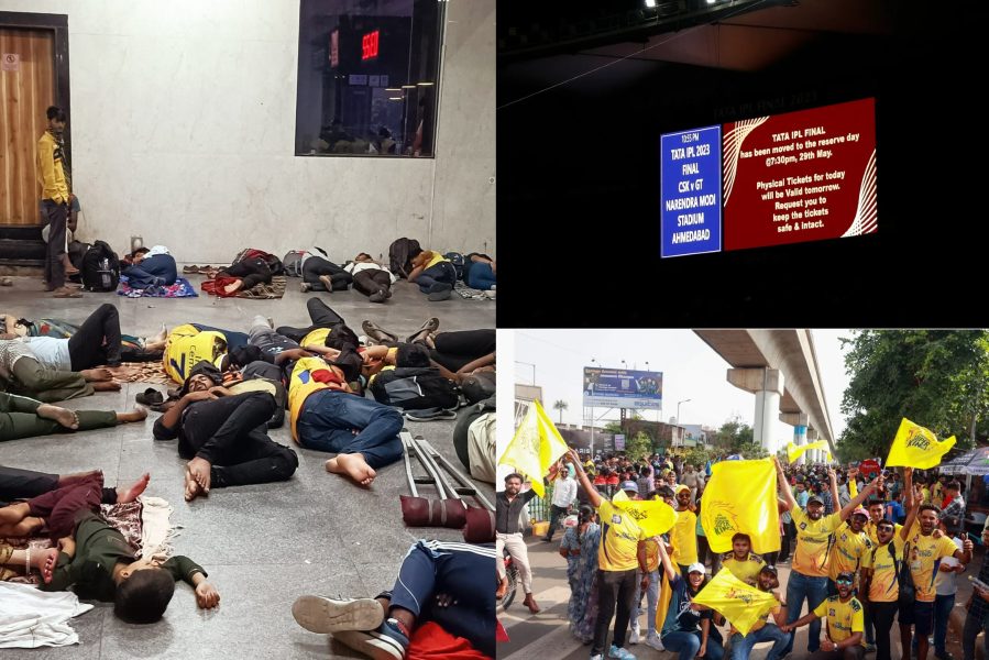 CSK fans sleep at railway station, Ahmedabad, IPL 2023 final