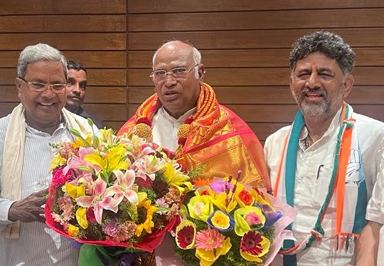 Siddaramaiah, Mallikarjun Kharge, DK Shivakumar