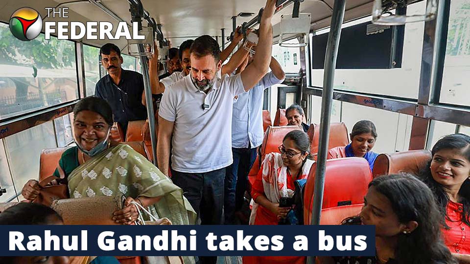 Rahul Gandhi goes to coffee shop, takes a bus | Karnataka election
