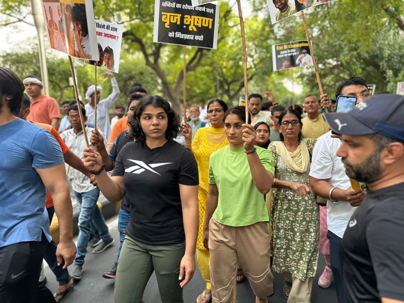 Wrestlers protest