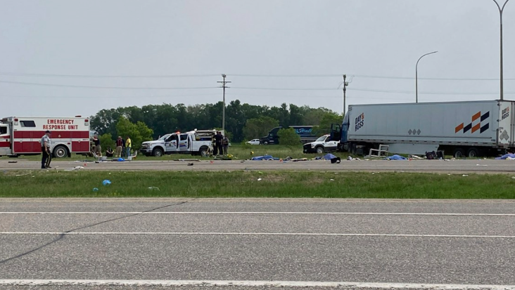 15 killed as bus full of seniors heading to casino in Canada collides with truck