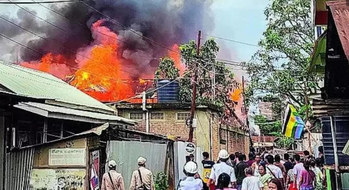 Manipur, Imphal, ministers godown torched