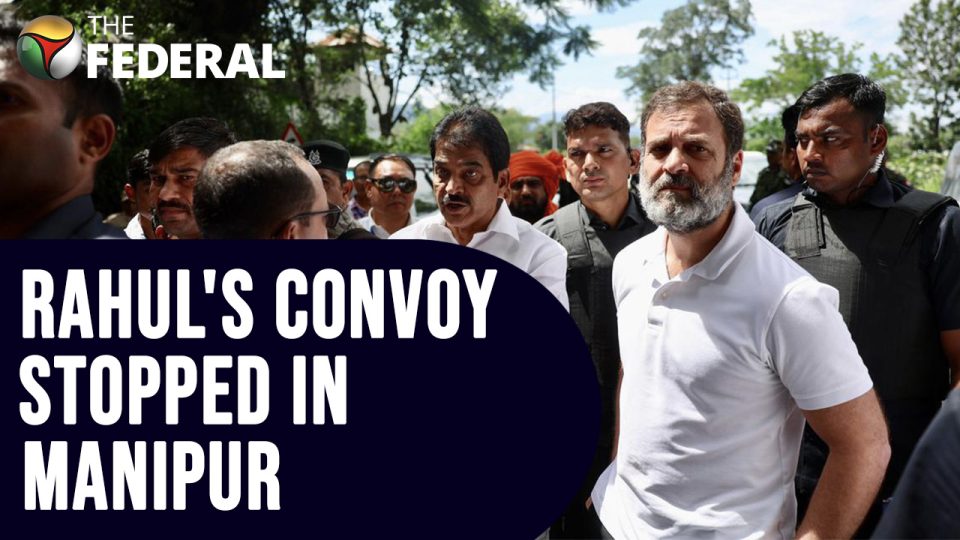 Manipur: Rahul Gandhis convoy stopped by police in Bishnupur