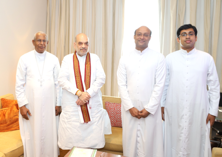 Amit Shah meets Archbishop Andrews Thazhath during Kerala visit