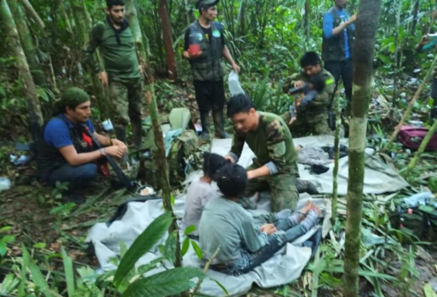 Amazon rainforest kids children plane crash Columbia survive rescued