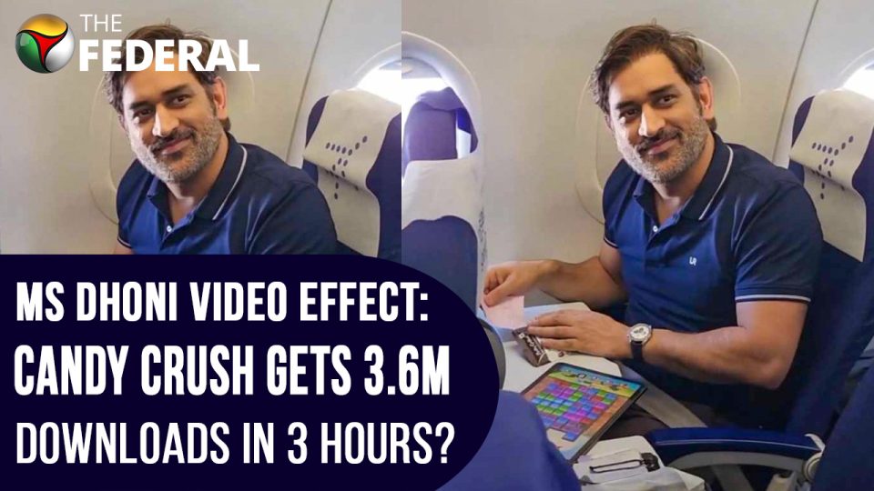 MS Dhoni playing Candy Crush on flight goes viral