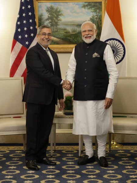 Narendra Modi, President and CEO of Micron Technology Sanjay Mehrotra