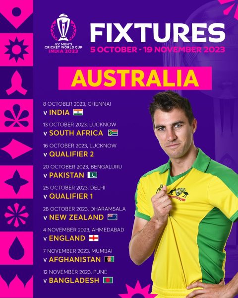 Australia's World Cup 2023 schedule
