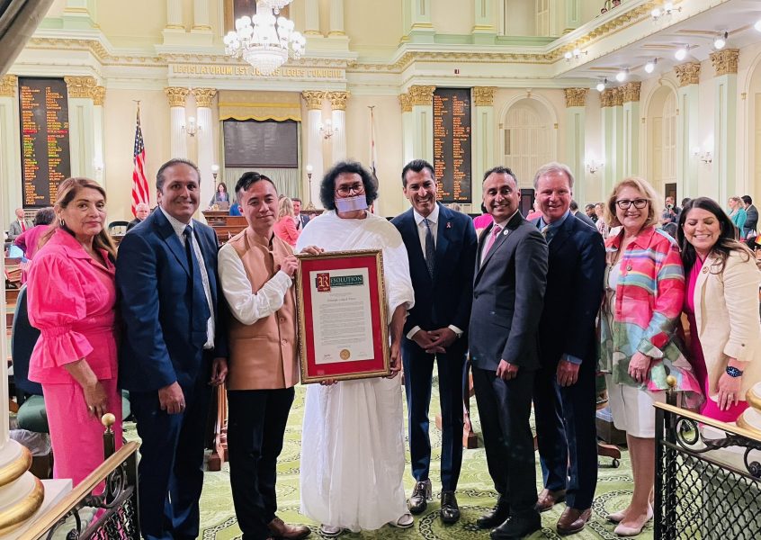 California State Assembly felicitates Jain leader Acharya Lokesh Muni for humanitarian work