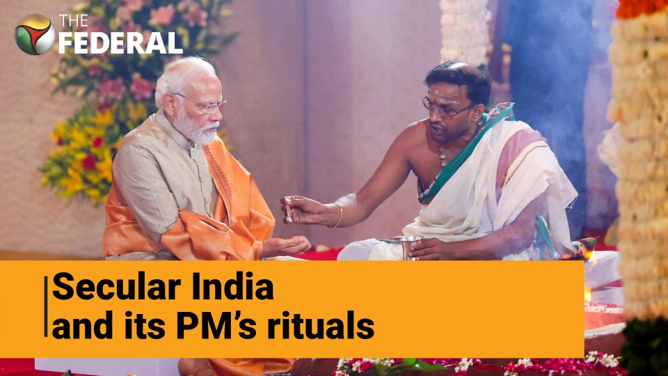 ITPO complex: Modi’s religious rituals at government event