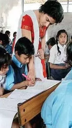 Teacher teaching in classroom