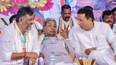 Randeep Singh Surjewala with Siddaramaiah and DK Shivakumar