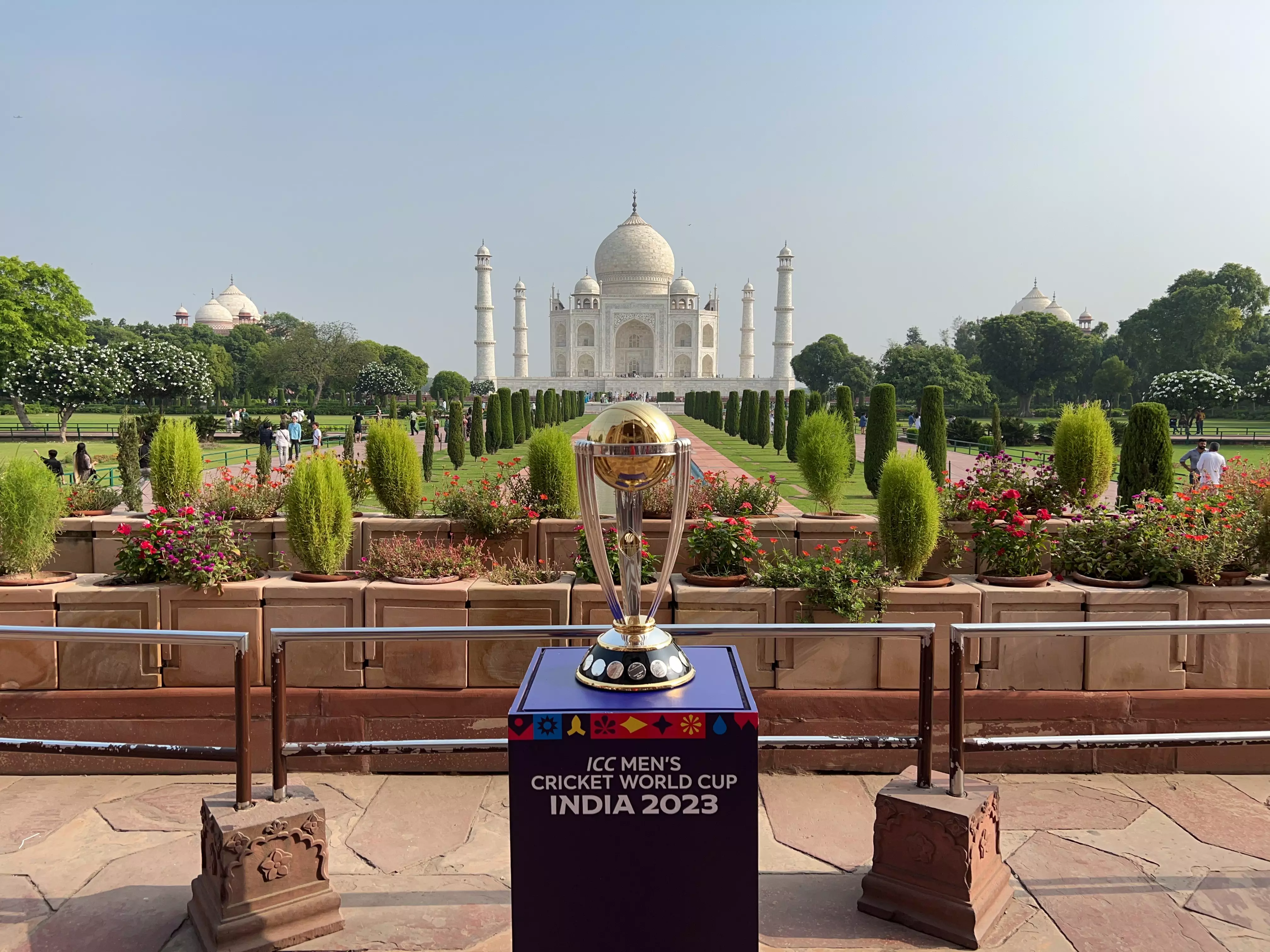 World Cup 2023 trophy reaches Taj Mahal as 50 days to go for start of tournament