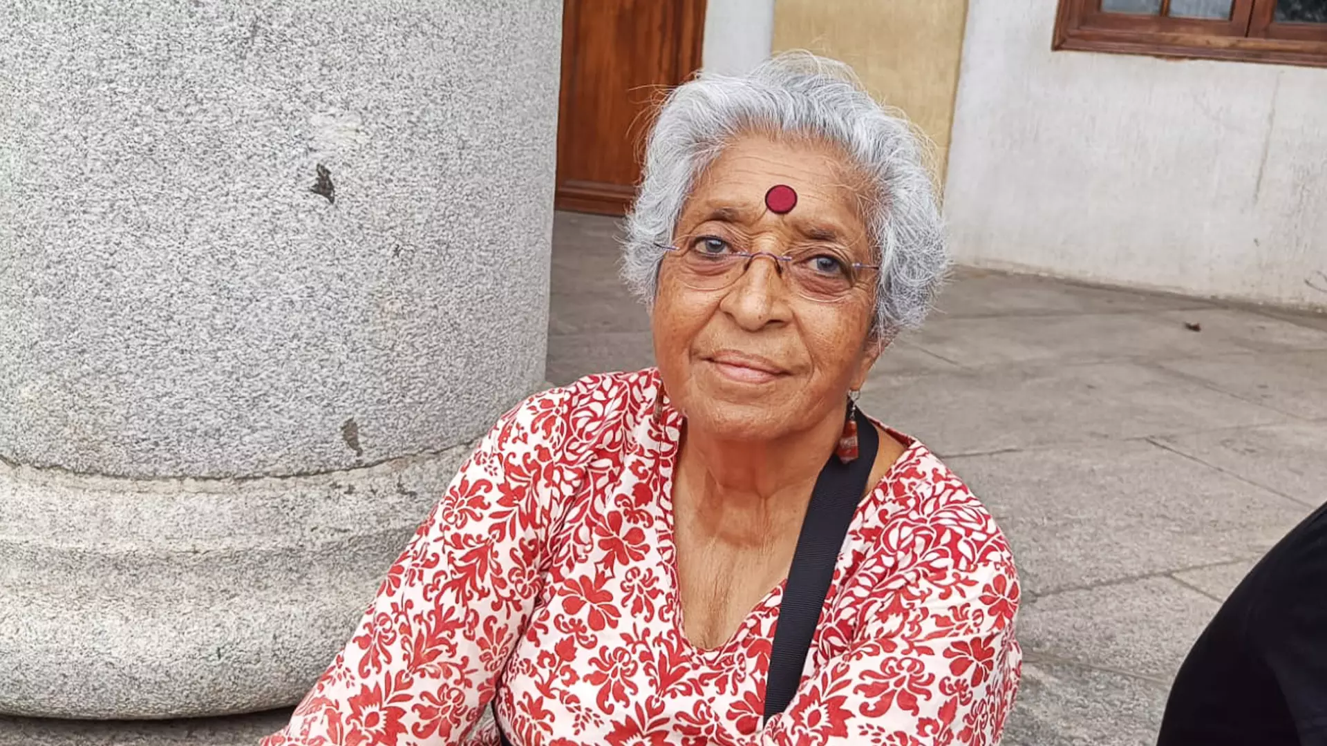Eighty-two-year-old Lalitha Matthew, one of the protestors, poses for The Federal.