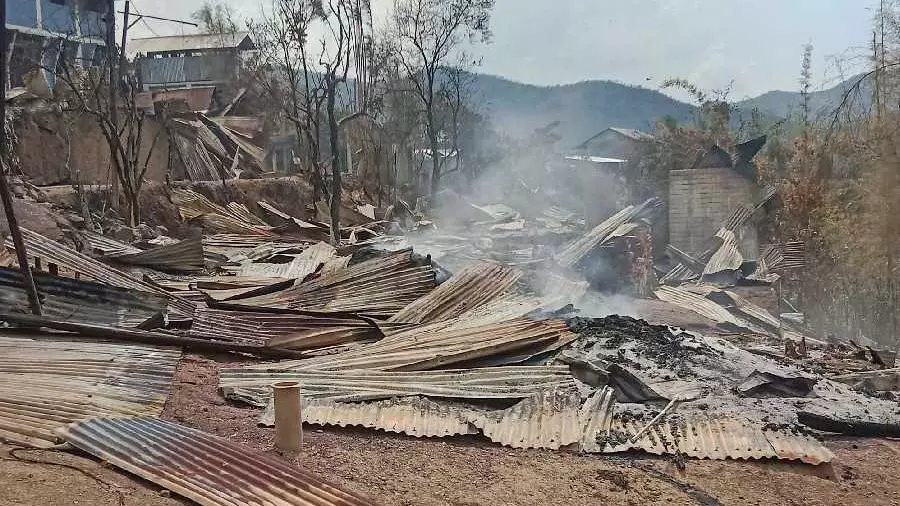 Kuki militant camp, Manipur, villagers, burnt