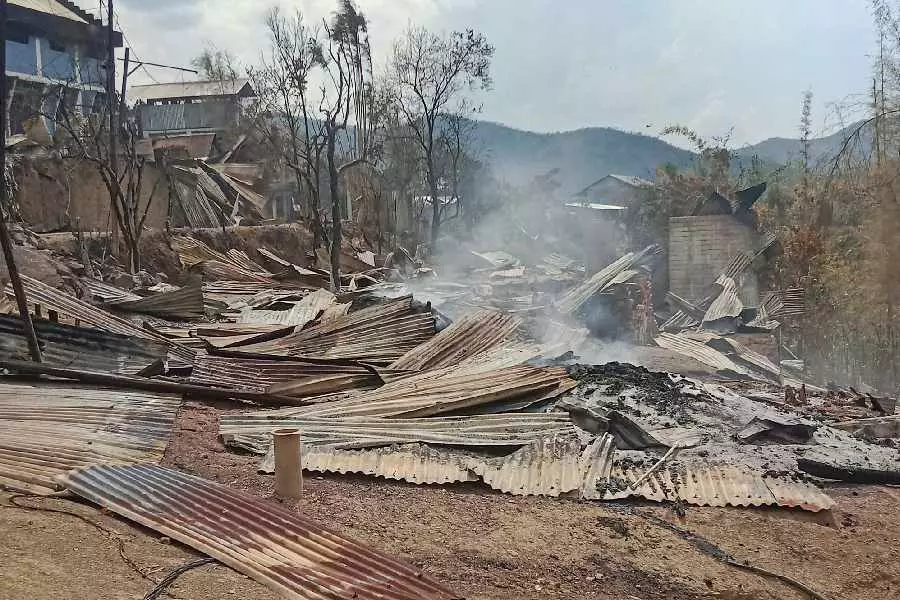 Kuki militant camp, Manipur, villagers, burnt