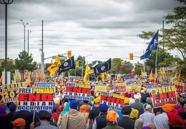 demonstration by Khalistan supporters in Canada