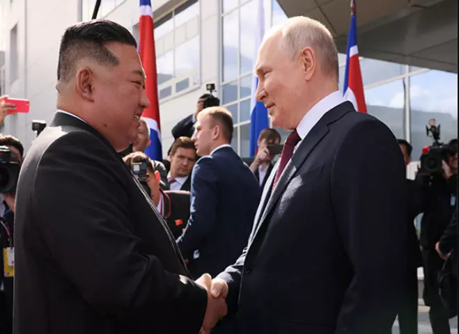 Putin, Kim meet at Siberian rocket launch facility
