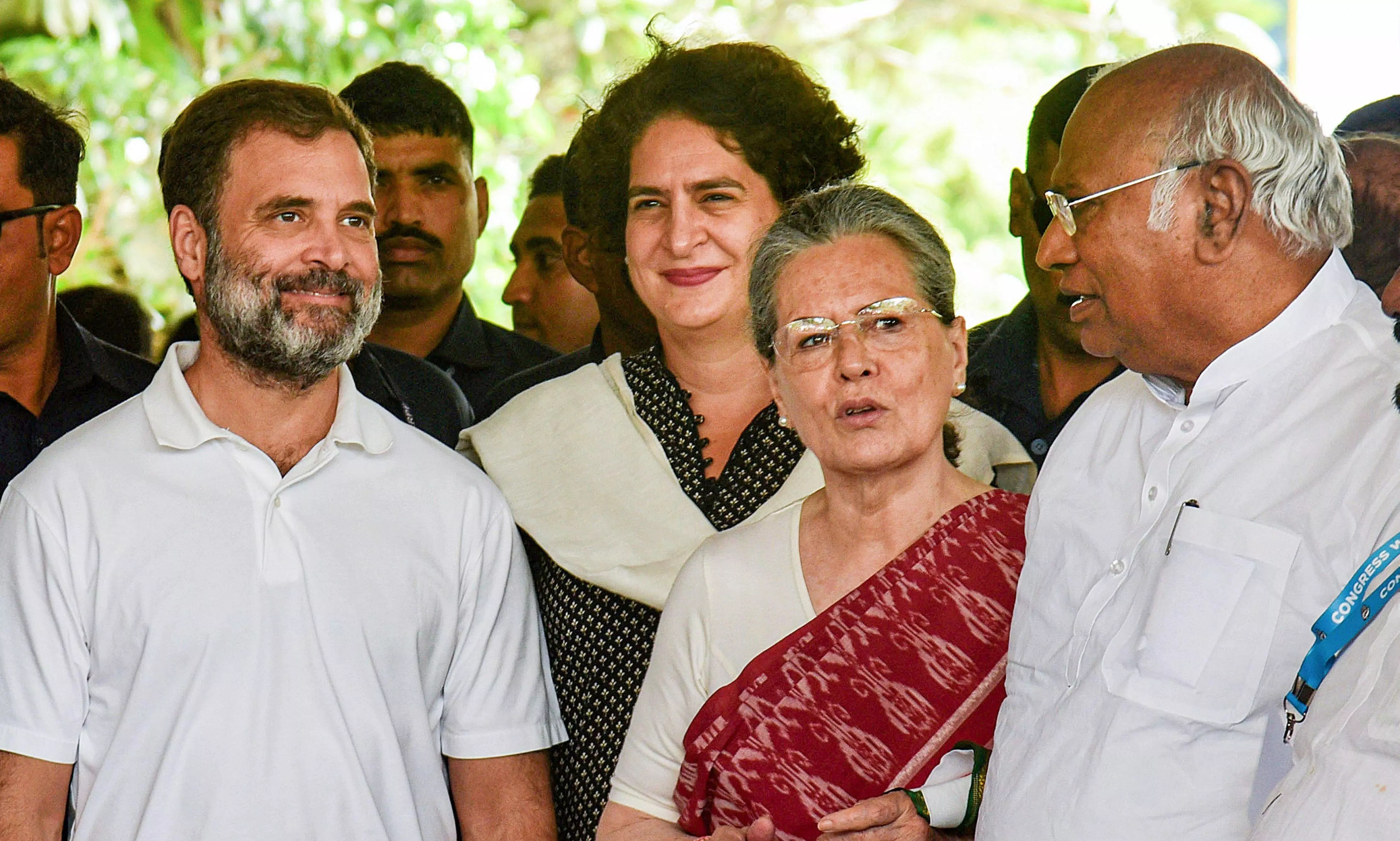 Mallikarjun Kharge, Sonia Gandhi, Priyanka Gandhi, Rahul Gandhi