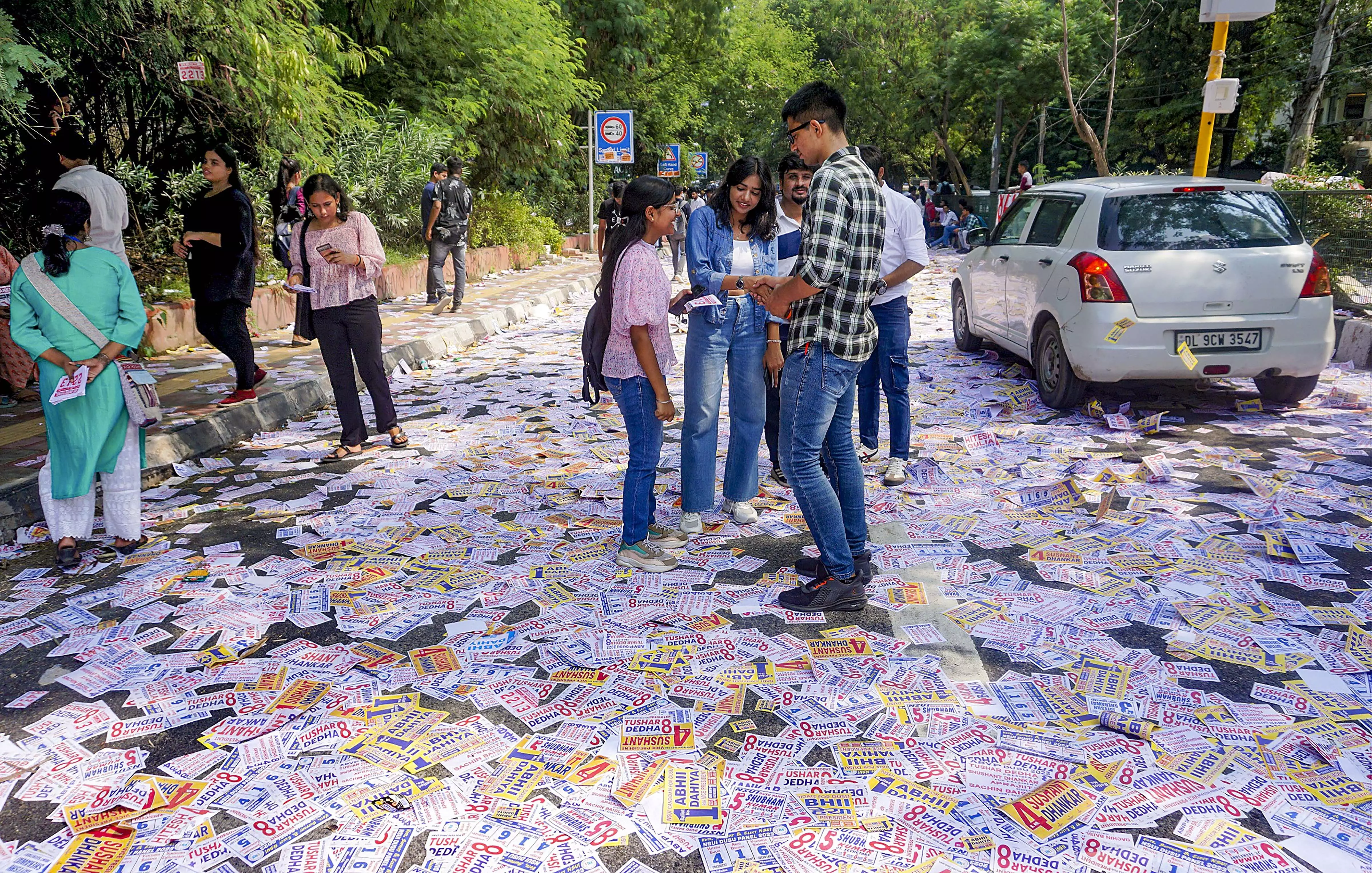 DUSU polls underway, students throng polling booths to cast votes