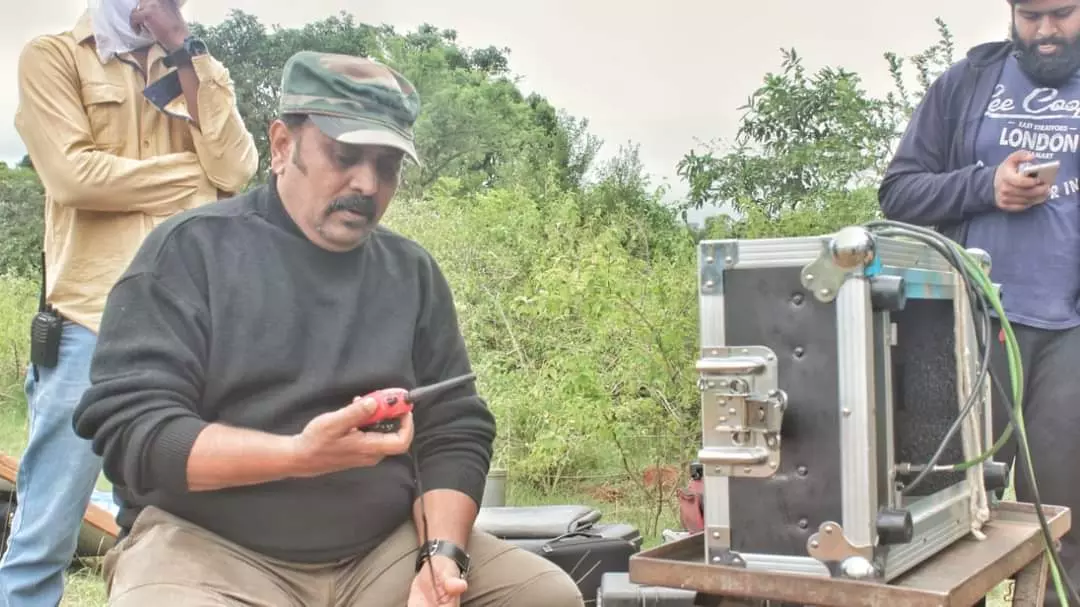 AMR Ramesh during shooting of Veerappan: Hunger for Killing