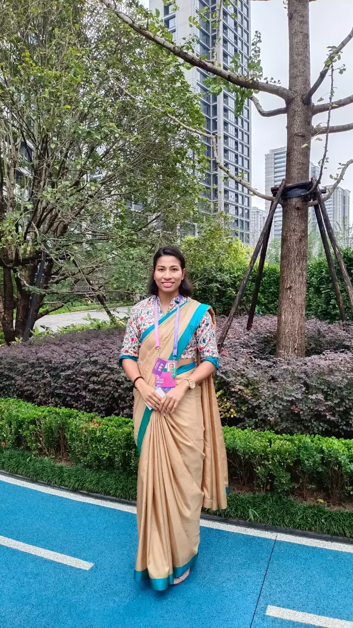 wearing long saree - Playground