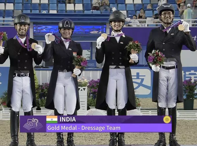Asian Games India wins equestrian team dressage gold to end 41year wait