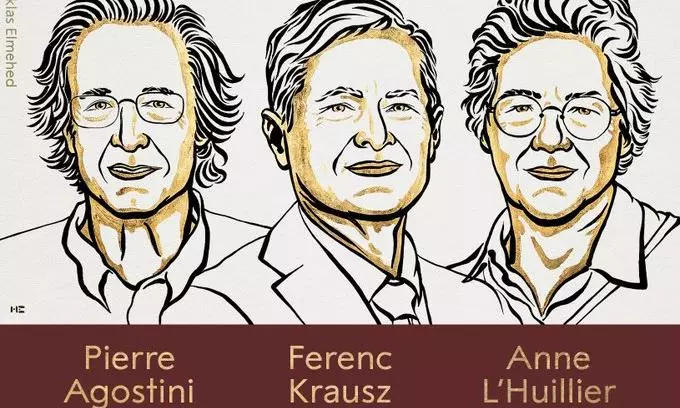 Nobel Physics goes to 3 scientists for work on electrons in atoms during split seconds