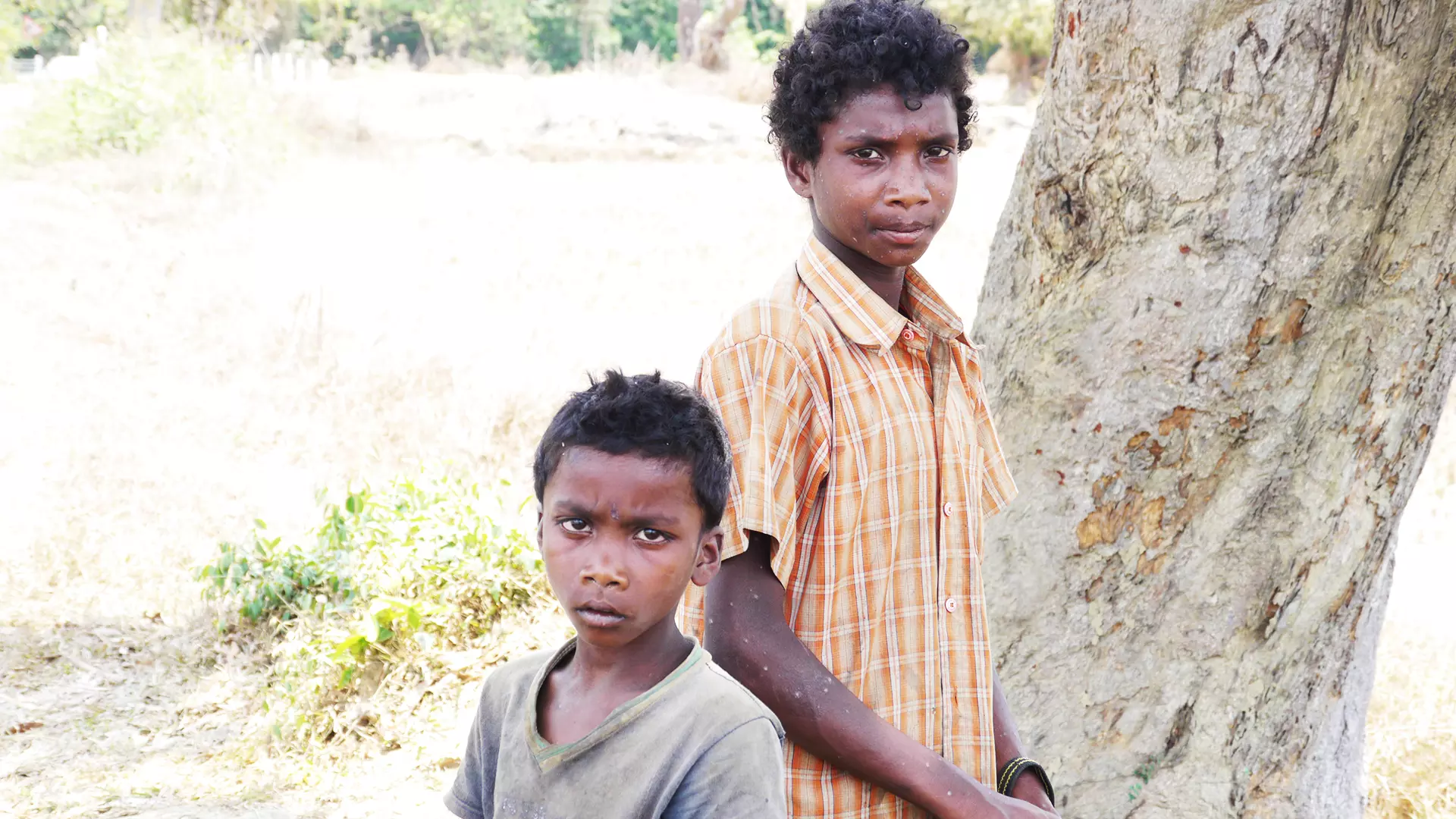 Children of the Iruliga Scheduled Tribe in Ramadevara Betta on Bengaluru-Mysuru road. Iruliga are among the endangered castes in Karnataka.