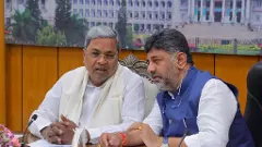Karnataka CM Siddaramaiah with Deputy CM DK Shivakumar.