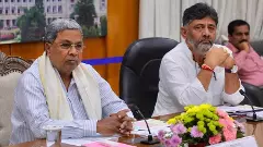 Karnataka CM Siddaramaiah with Deputy CM DK Shivakumar.