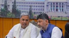 Karnataka CM Siddaramaiah with Deputy CM DK Shivakumar.