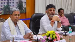 Karnataka CM Siddaramaiah with Deputy CM DK Shivakumar.