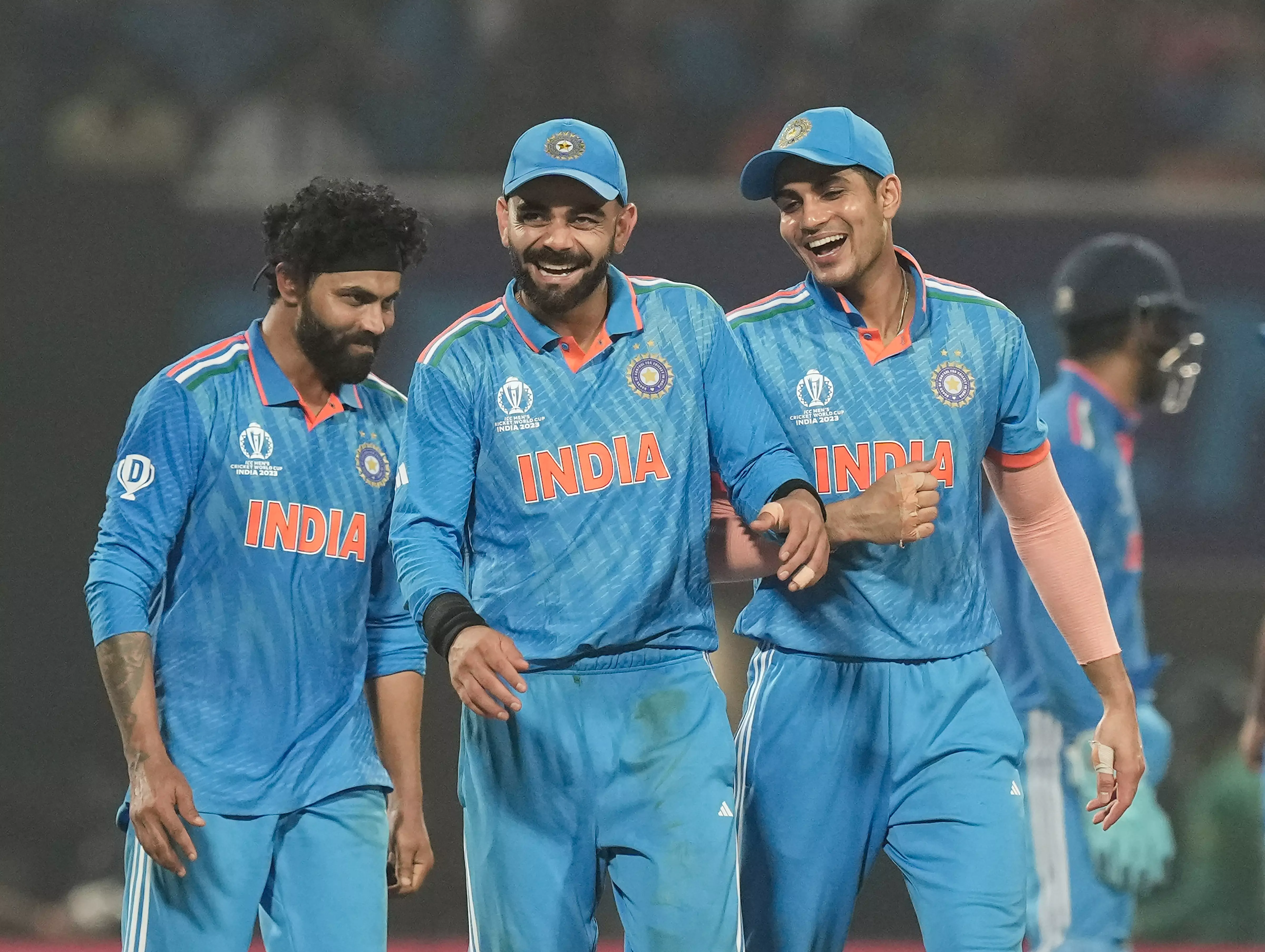 Ravindra Jadeja, Virat Kohli and Shubman Gill