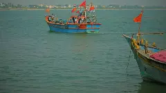 Gujarati fishing boats leaving port