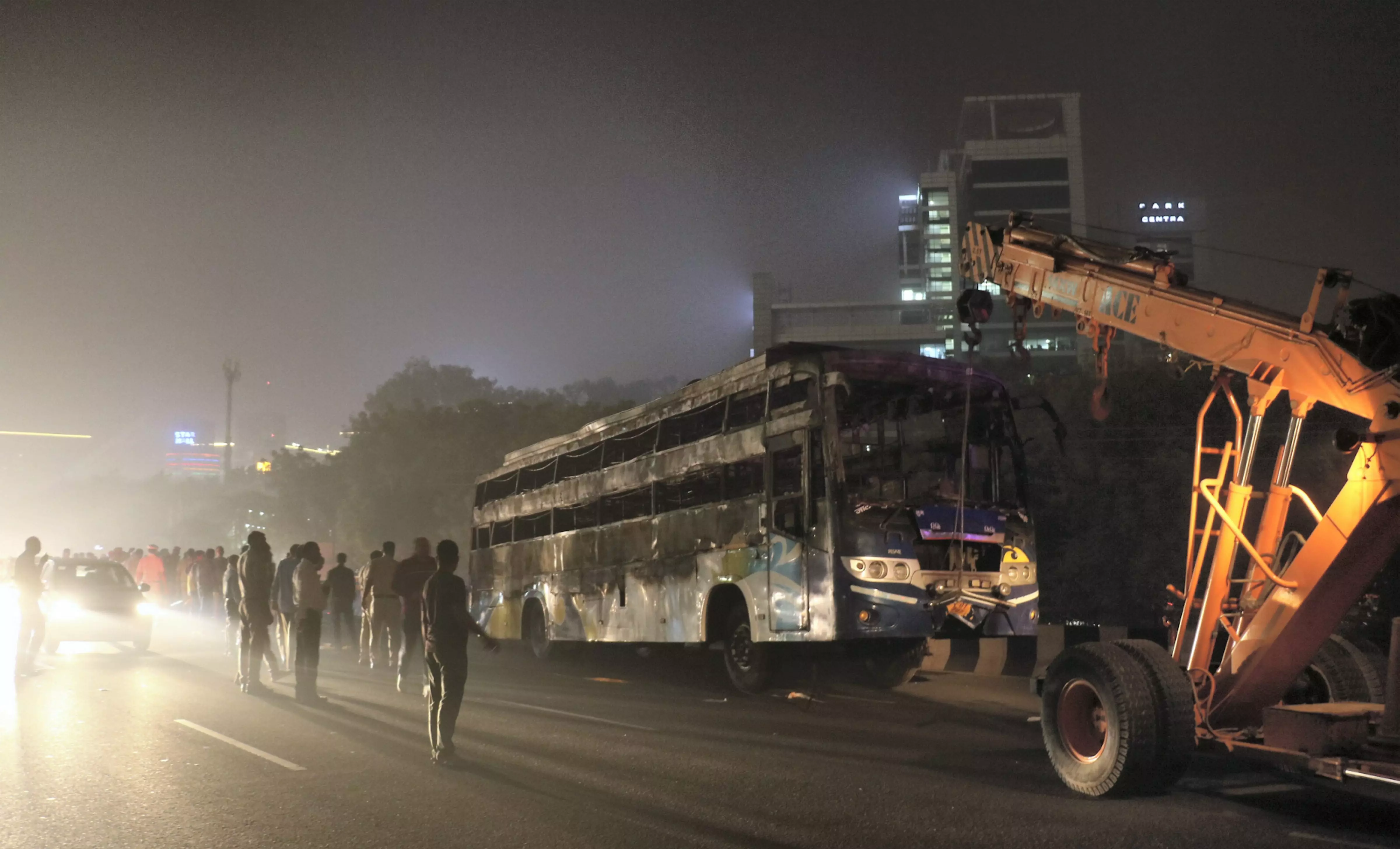 2 dead, 12 injured as moving sleeper bus catches fire in Gurugram