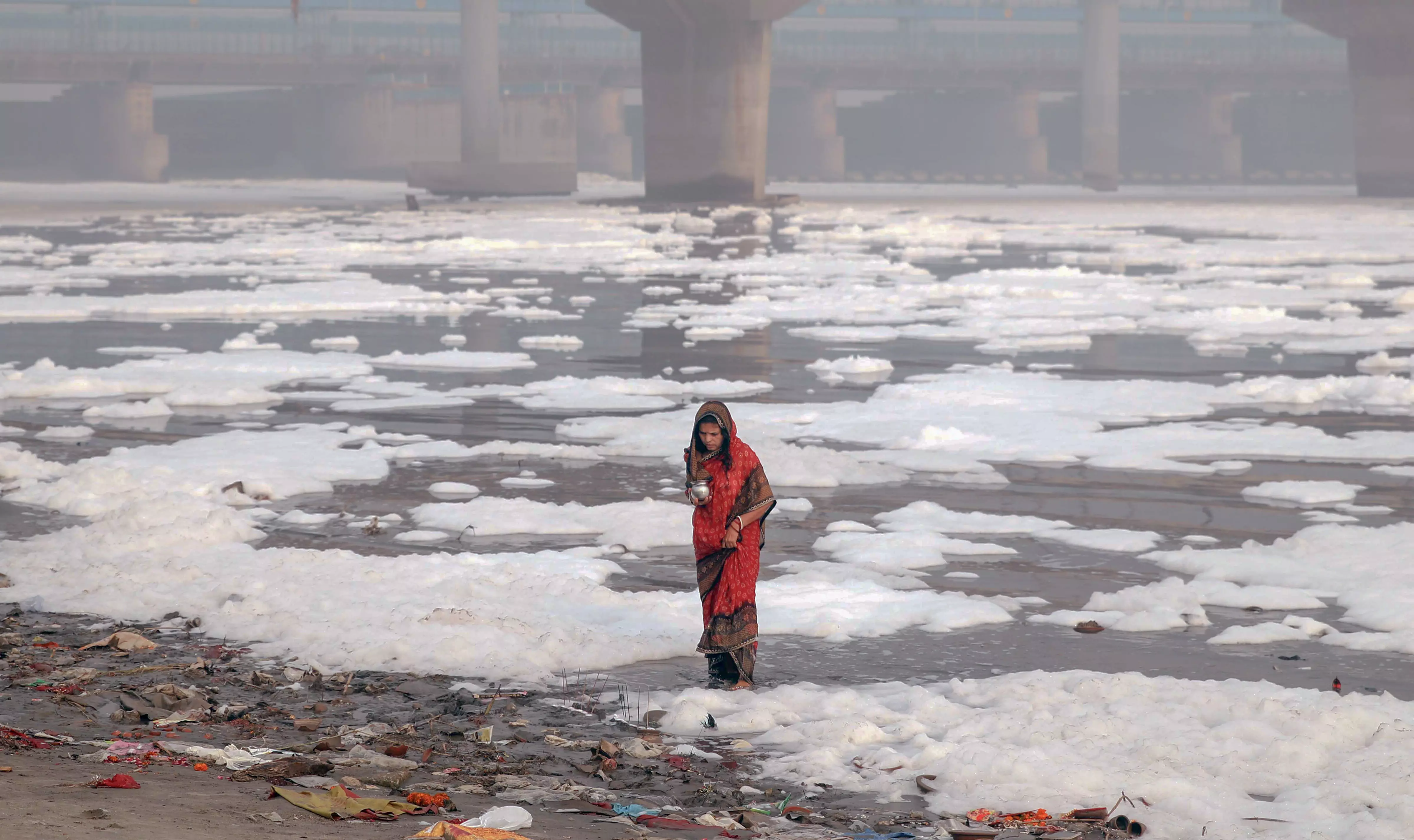 Yamuna river, New Delhi, polluted, Chhath Puja