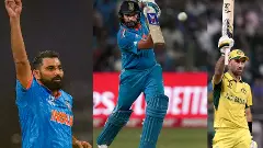 Mohammed Shami, Rohit Sharma, and Glenn Maxwell