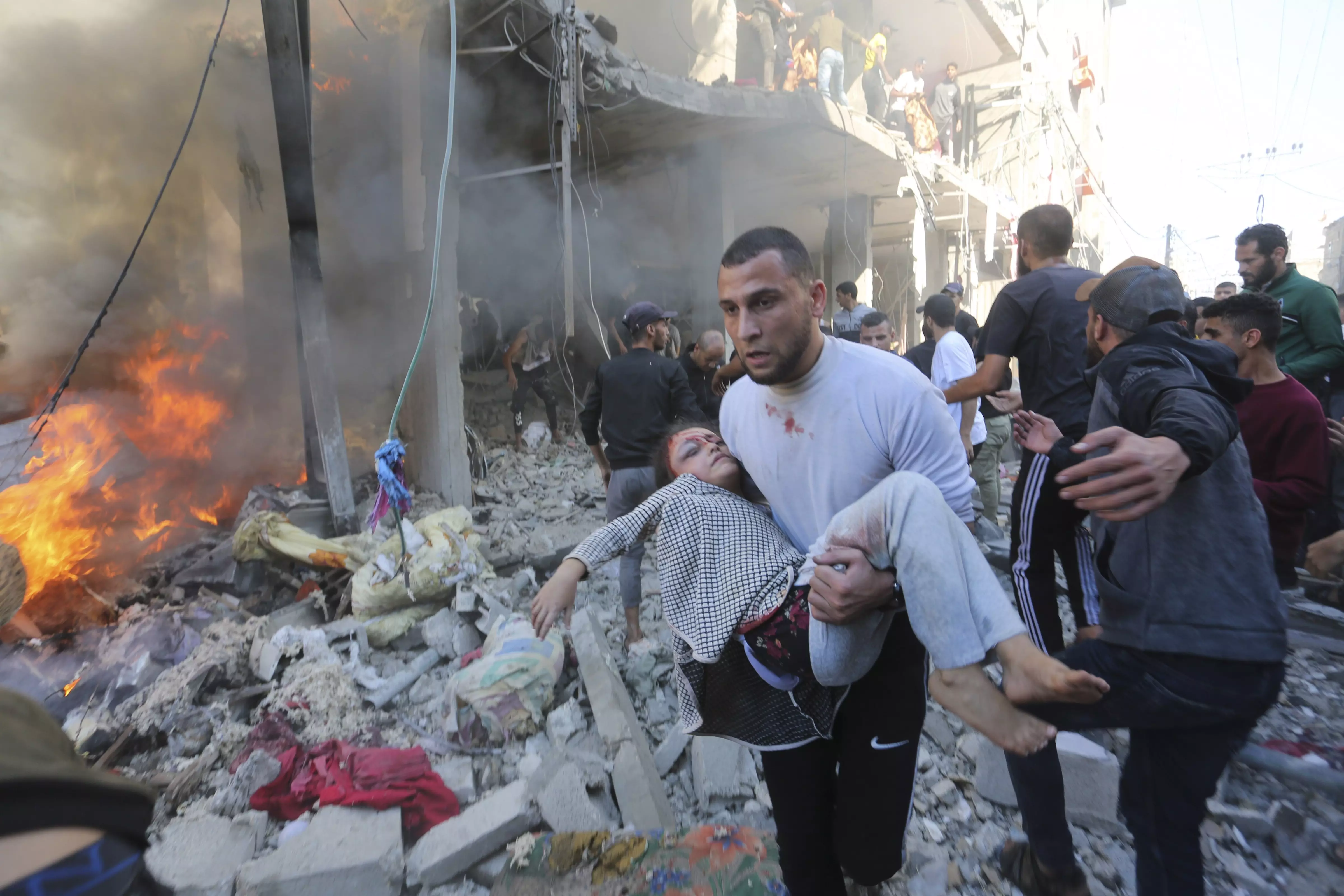 Palestinians rescue survivors after an Israeli strike on Rafah, Gaza Strip | AP/PTI