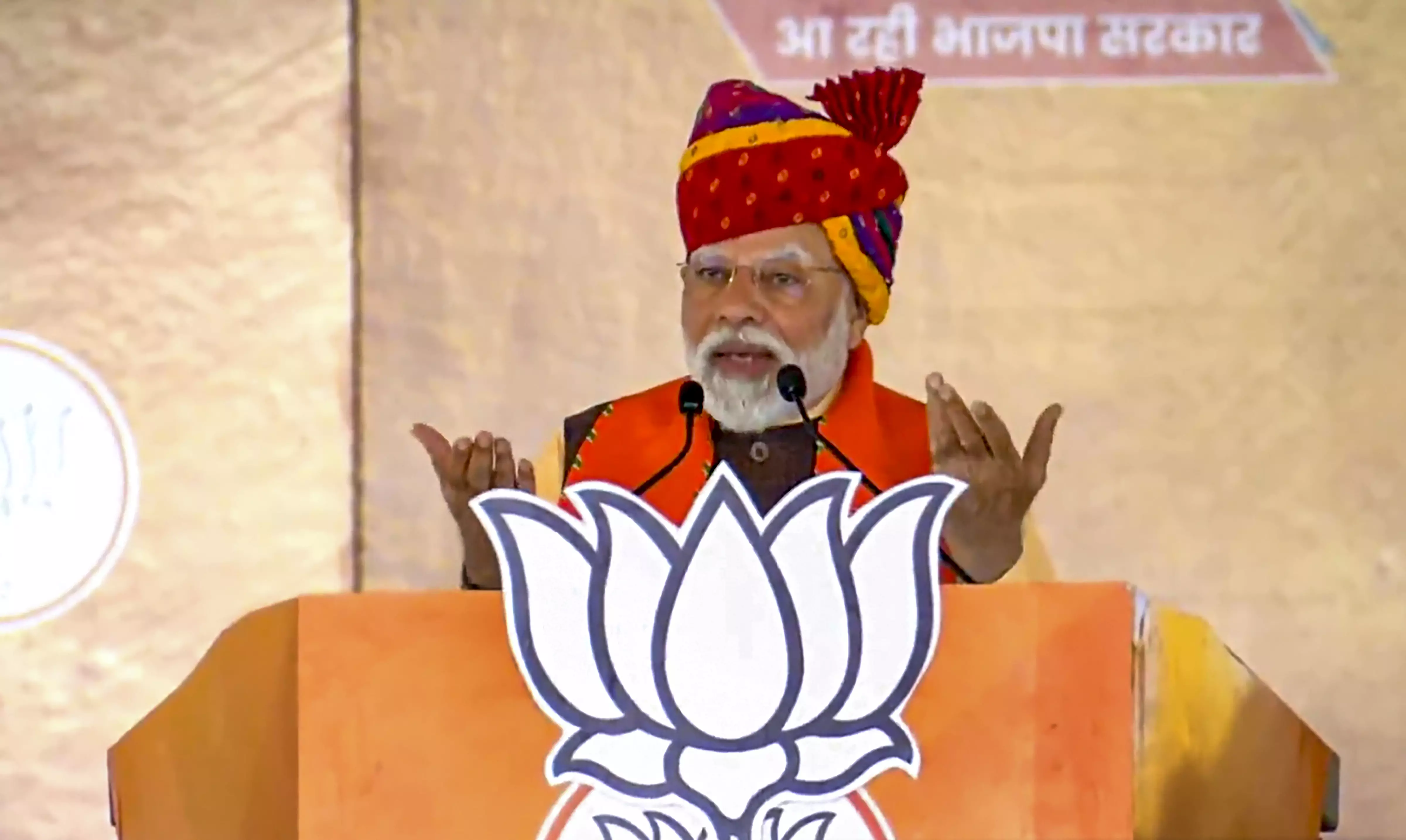 Wipe out Congress from Rajasthan, Modi tells election rally